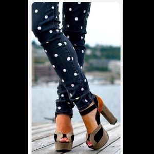 Paige Dark Navy Polka Dot Jeans